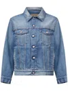 Mm6 Maison Margiela Denim Blue Jacket With A Worn Effect In Blue
