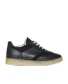 Mm6 Maison Margiela Lace Up Leather Sneakers In Black