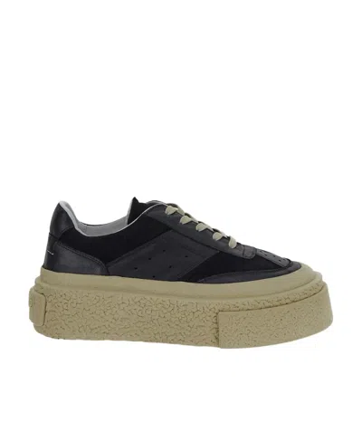 Mm6 Maison Margiela Panelled Low-top Sneakers In Black