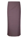 Mm6 Maison Margiela High-waisted Pencil Skirt With Side Zipper In Purple