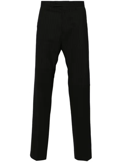 Mm6 Maison Margiela Panelled Pinstripe Tailored Trousers In Black