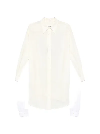 Mm6 Maison Margiela Panelled Shirt In Neutral