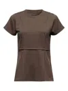 Mm6 Maison Margiela Panelled Short-sleeve T-shirt In Brown