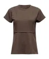 Mm6 Maison Margiela Panelled Short-sleeve T-shirt In Brown