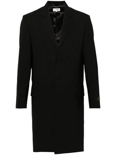 Mm6 Maison Margiela Panelled Single-breasted Coat In 黑色