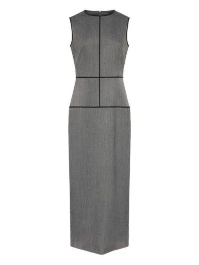 Mm6 Maison Margiela Panelled Sleeveless Dress In Gray
