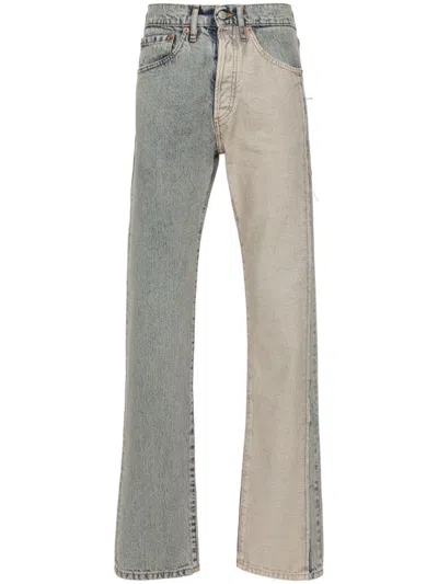 Mm6 Maison Margiela Panelled Straight-leg Jeans In Blue