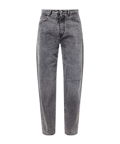 Mm6 Maison Margiela Panelled Straight-leg Jeans In Gray