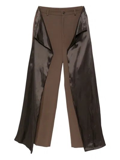 Mm6 Maison Margiela Panelled Trousers In Brown