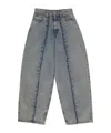Mm6 Maison Margiela Panelled Wide-leg Jeans In Gray