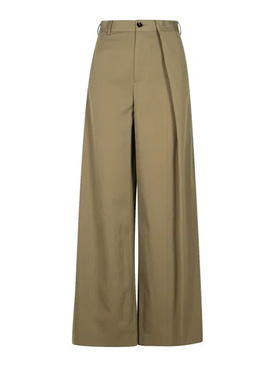 MM6 MAISON MARGIELA BEIGE POLYESTER BLEND TROUSERS