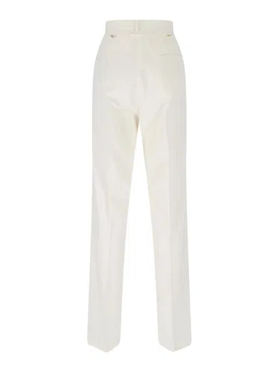 Mm6 Maison Margiela Straight Trousers In White