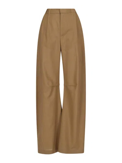 Mm6 Maison Margiela Straight Leg Trousers Back Pocket In Brown