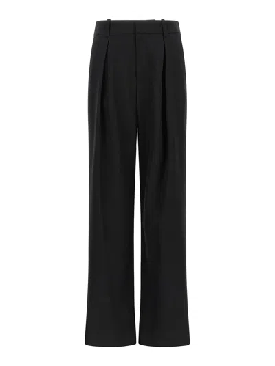 Mm6 Maison Margiela Wide-leg Virgin Wool Blend Trousers In Black