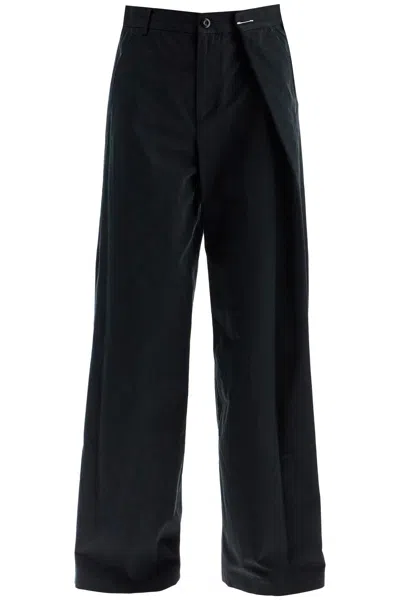 Mm6 Maison Margiela Pantaloni Ampi Con Piega In Black