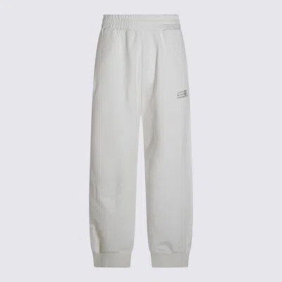 Mm6 Maison Margiela Relaxed Fit Trousers Elastic Waistband In White