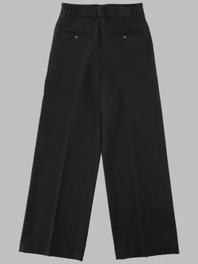 Mm6 Maison Margiela Wide-leg Straight-cut Wool Blend Trousers In Black