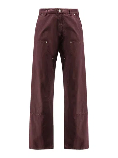 Mm6 Maison Margiela Trouseraloni In Denim In Red