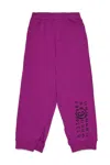 Mm6 Maison Margiela Split Jogger Pants Branded With Hand Written Logo In Orange