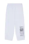 Mm6 Maison Margiela Split Jogger Pants Branded With Hand Written Logo In White