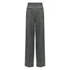 Mm6 Maison Margiela Mm6 By Maison Margiela High-waisted Tailored Pants With Wide Leg In Gray