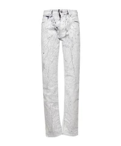 MM6 MAISON MARGIELA MM6 MAISON MARGIELA CRAQUELE EFFECT PAINT SLIM FIT JEANS
