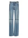 Mm6 Maison Margiela Straight-leg Jeans With Straps Embellishments In Blue