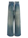 Mm6 Maison Margiela Wide Leg Denim Cotton Jeans In Blue