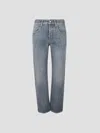 Mm6 Maison Margiela Five Pocket Split Hem Trousers In Blue
