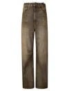Mm6 Maison Margiela Washed High Rise Boyfriend Jeans In Brown