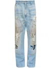 Mm6 Maison Margiela Used Denim Jeans In Blue