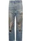Mm6 Maison Margiela Used Denim Jeans In Blue