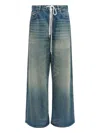 Mm6 Maison Margiela Wide Leg Denim Cotton Jeans In Blue