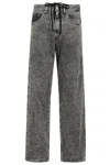 Mm6 Maison Margiela Logo Patch Wide Leg Jeans In Grey