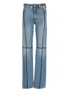 Mm6 Maison Margiela Straight-leg Jeans With Straps Embellishments In Blue