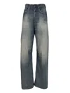 Mm6 Maison Margiela Blue Cotton Relaxed Fit Jeans In Blue