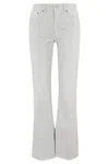 Mm6 Maison Margiela Mm6 By Maison Margiela Flared Jeans With Five-pocket Design And Raw-cut Hem In White