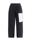 Mm6 Maison Margiela Black Track Pants With Cut-out Details In Black