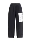 Mm6 Maison Margiela Black Track Pants With Cut-out Details In Black