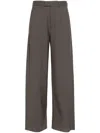 Mm6 Maison Margiela Wrap-design Wool Trousers In Brown