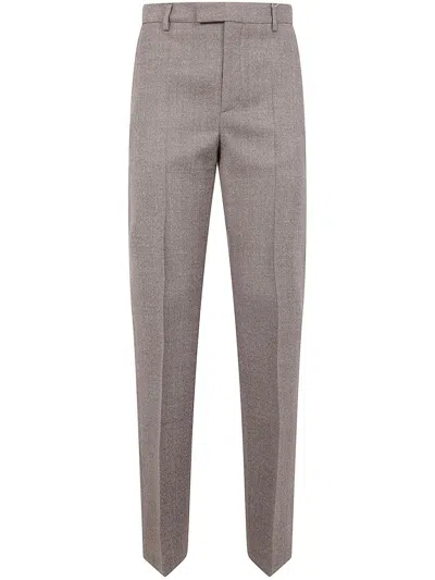 Mm6 Maison Margiela Textured Wool Tailored Trousers In Gray