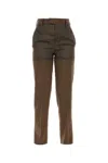 Mm6 Maison Margiela Two-tone Design Trousers Featuring Back Pocket In Green