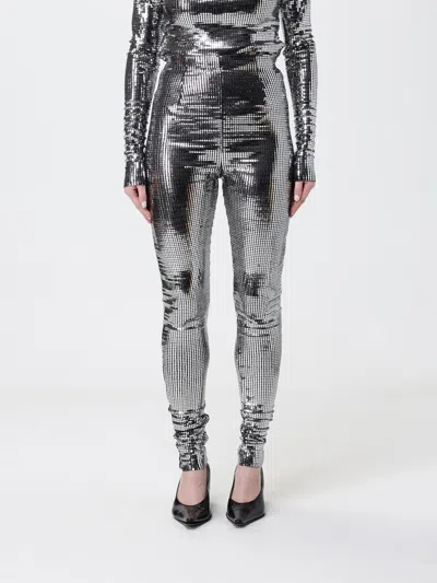 Mm6 Maison Margiela Pants  Woman Color Silver In Black