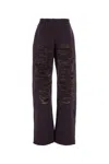 Mm6 Maison Margiela Cotton Joggers With Back Pocket And Distressed Detailing