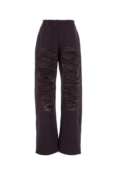 MM6 MAISON MARGIELA MM6 MAISON MARGIELA AUBERGINE COTTON JOGGERS