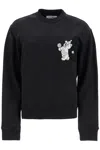 Mm6 Maison Margiela Crew Neck Sweatshirt With Bear And Number Patches In Black