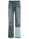 Mm6 Maison Margiela Grey Blue Denim Five Pocket Jeans In Blue
