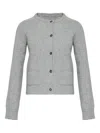 Mm6 Maison Margiela Patch-pocket Button Cardigan In Gray