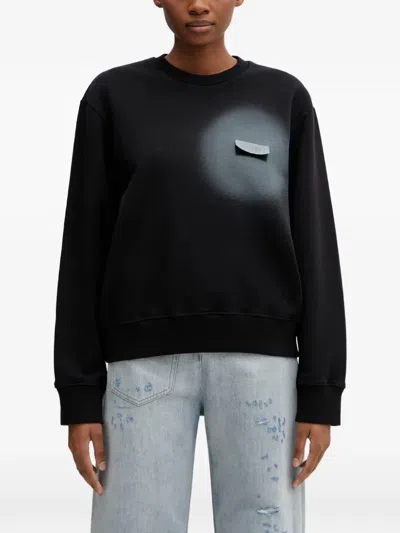 Mm6 Maison Margiela Unbrushed Pullover Sweatshirt In Black