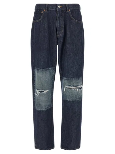Mm6 Maison Margiela Patchwork Insert Jeans In Blue